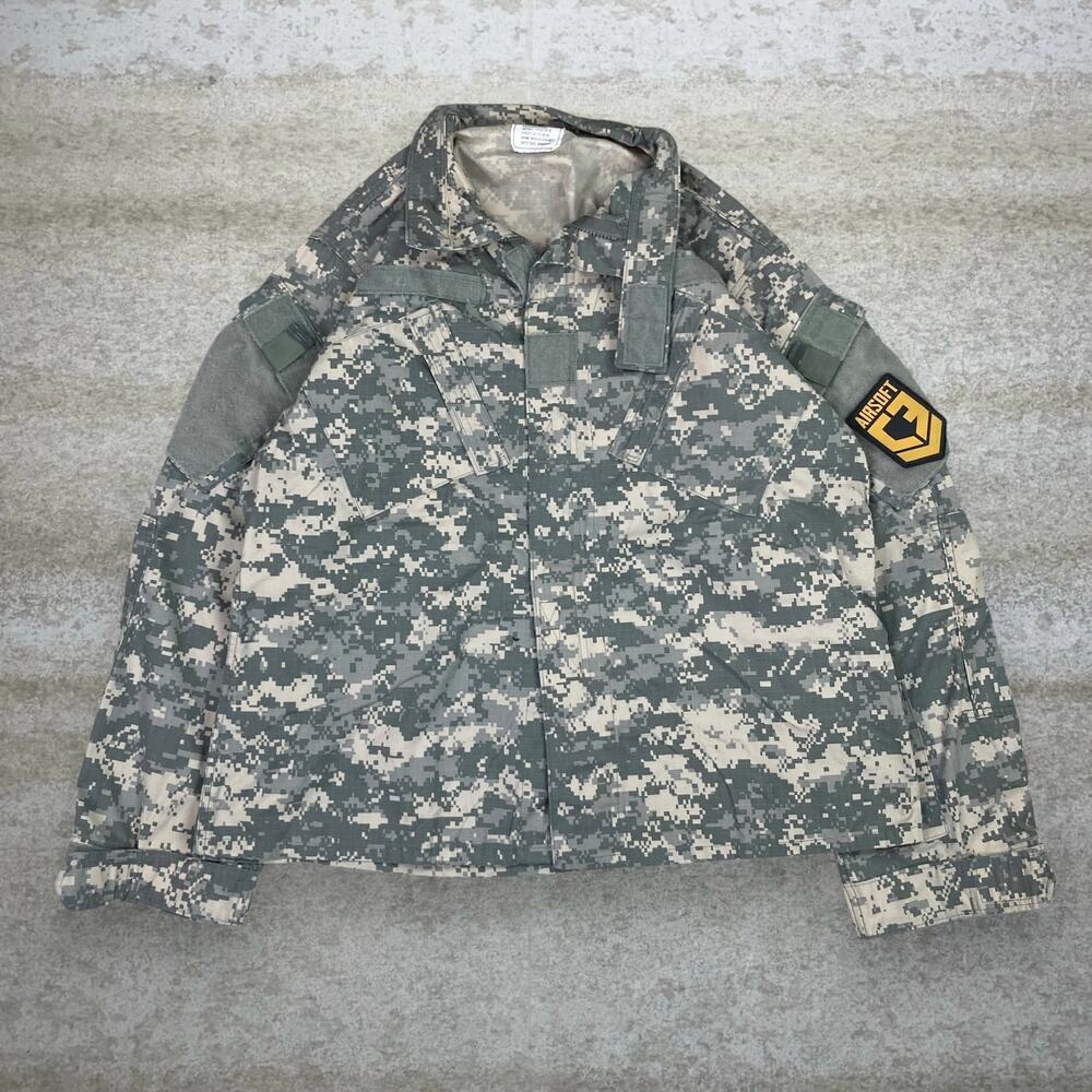 Vintage 90s Military Jacket Mens L Digital Camo Cotton Light Weight